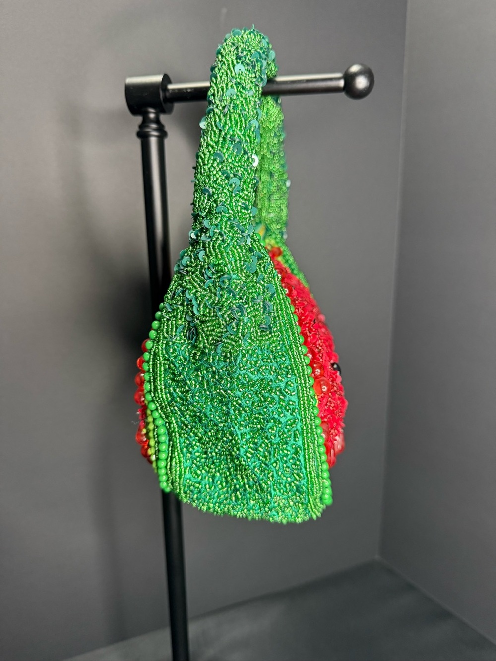 New Viral Beaded Purse Bag Made in India Summer Resort Novelty Watermelon - Picture 4 of 4